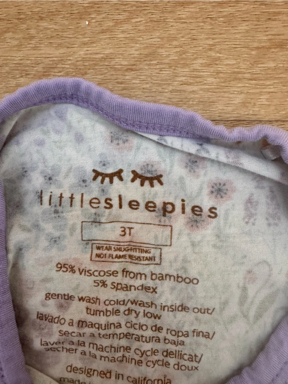Little Sleepies Multicolor Floral Pajama Set with Lavender Trim